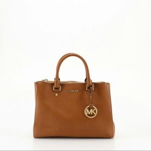 Michael Kors Sutton Two Way Satchel Tan/Camel Leather